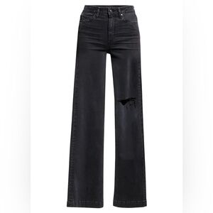 PAIGE Leenah deconstructed black slim wide leg